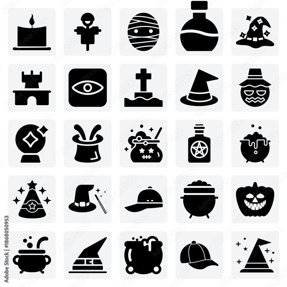 Fototapeta premium Mystical And Creepy Halloween Symbols – Eyeballs, Potions, And Mummies In A Haunted Castle Setting For Event Promotions