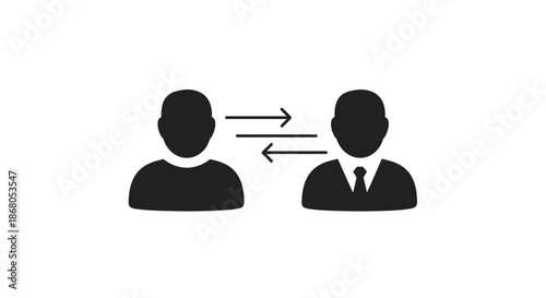 Two individuals engaging in discussion illustration