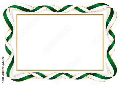 horizontal frame and border with Pakistani flag