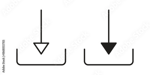 Download icons. Line Art Style Design Isolated On White