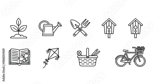 Enjoying nature and simple pleasures illustration