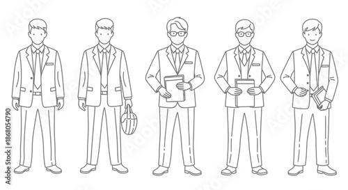 Professional figures holding tablets illustration