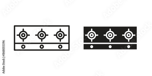 Stove icon doodle set. editable outline stroke vector eps