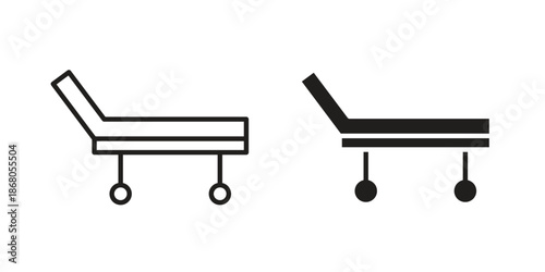 Stretcher icon doodle set. editable outline stroke vector eps