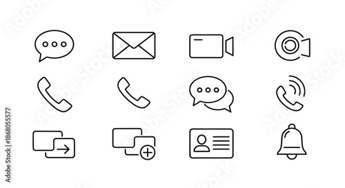 Set of communication icons illustration