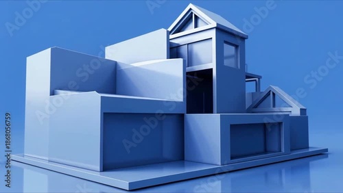 Modern architectural model with clean lines and geometric forms architecture building