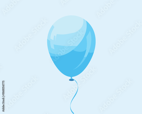 Light Blue Balloon Floating Celebration Graphic Design Element Illustration for Party Birthday Invitation Background Decoration Festive Event Anniversary Greeting Card Joyful Occasion Announcement Sky