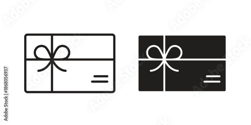 Gift voucher icons. Line Art Style Design Isolated On White