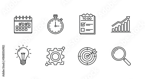 Essential tools for productivity and planning illustration