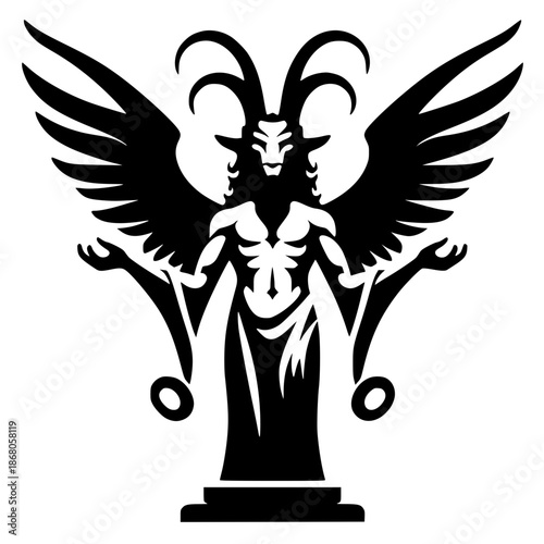Silhouette of the statue of Baphomet