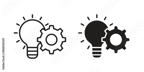 Innovation icons. Line Art Style Design Isolated On White
