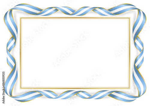 horizontal frame and border with Argentine flag