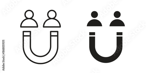 Lead generation icons. Line Art Style Design Isolated On White