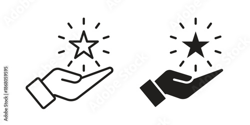 Loyalty program icons. Line Art Style Design Isolated On White