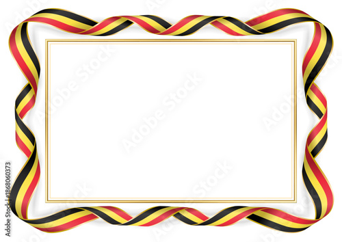 horizontal frame and border with Belgian flag