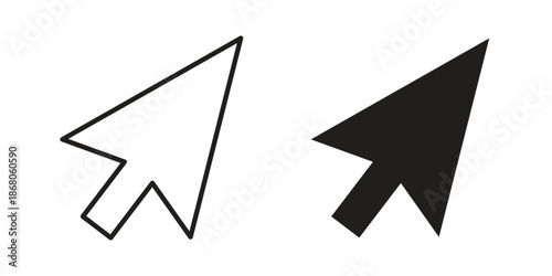 Mouse icons. Line Art Style Design Isolated On White