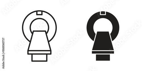 MRI icons. Line Art Style Design Isolated On White