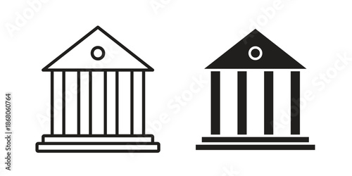 Museum icons. Line Art Style Design Isolated On White