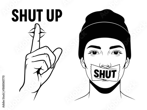 Shut Up Vector Design
