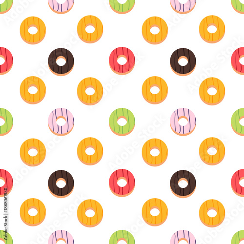 seamless pattern of colorful donuts