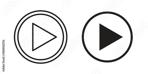 Free Download Play icons. Line Art Style Design Isolated On White - GFXLoad