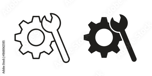 Project Development icons. Line Art Style Design Isolated On White