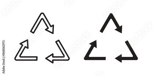 Recycle icons. Line Art Style Design Isolated On White