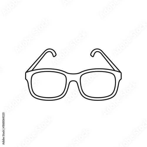 Minimalist eyeglasses outline icon. Simple eyewear vector illustration on white background.