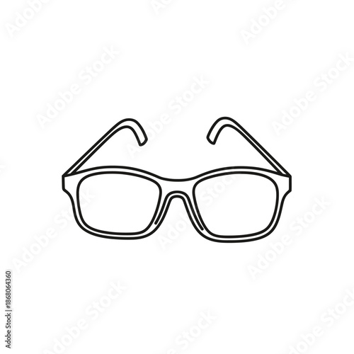 Minimalist Eyewear Icon: Outline Vector of Modern Glasses