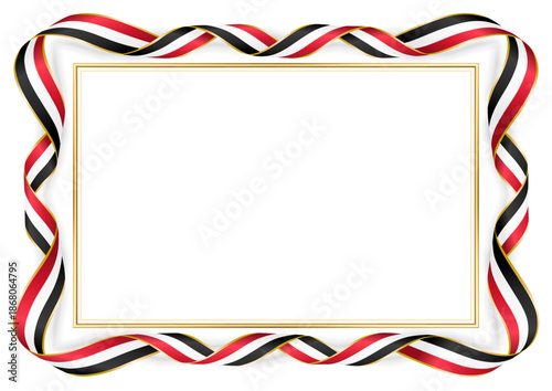 horizontal frame and border with Egyptian flag