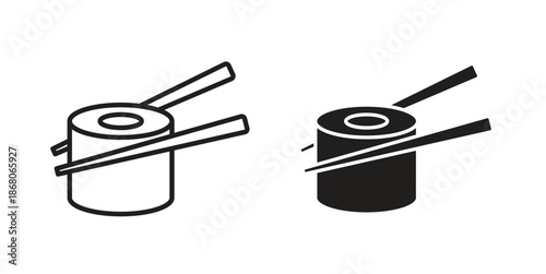 Sushi icons. Line Art Style Design Isolated On White