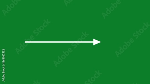 business arrow on green screen. profit arrow business concept, growing chart, white arrow rising, up arrow with arrow moving up. Economic arrow abstract arrow growth chart direction animation