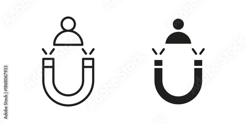 User engagement icons. Line Art Style Design Isolated On White
