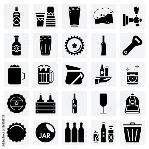 Elements Of A Pub Or Bar – Featuring Beer Taps, Bottles, And Pints For Hospitality And Menu Designs