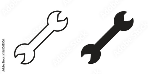 Wrench icons. Line Art Style Design Isolated On White