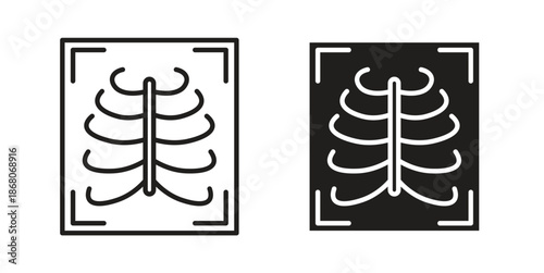 X ray icons. Line Art Style Design Isolated On White