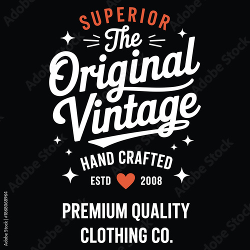 White and red vintage clothing company with stars and heart