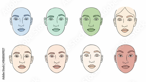Diverse Human Faces Representing Different Skin Tones and Emotions.