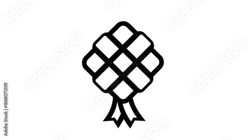 Ketupat Icon: Traditional Malaysian Food Symbol, Rice Dumpling, Eid Celebration