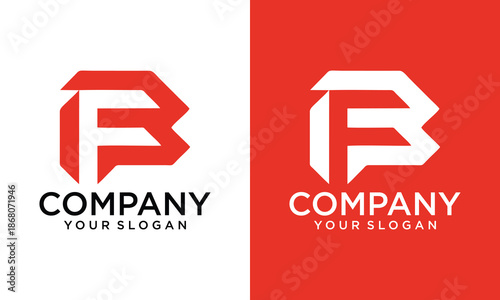 Creative unique letter FB BF initial based stylish business logo design.