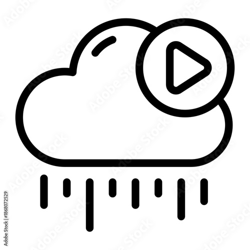 cloud video vector icon