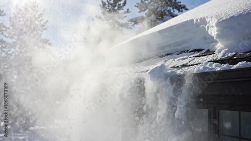 Winter Roof Snowdrift: Danger and Beauty