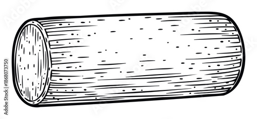 Simple monochrome drawing of a textured natural cork, ideal for wine bottle seals, beverage product packaging, and vineyard promotional materials