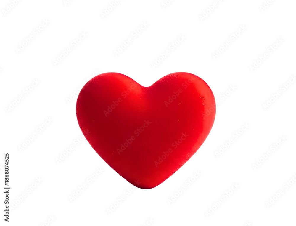 Fototapeta premium A single red heart isolated on transparent background