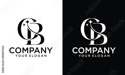 Creative Initial letter CB BC logo design vector illustration