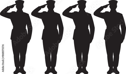 military personnel soldiers saluting bundle set