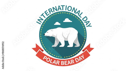 A colorful illustration of a polar bear for International Polar Bear Day