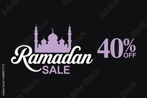 Celebrate ramadan with 40 percent off exclusive sale offers and discounts during holy month Vector illustration