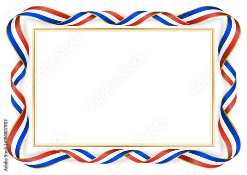 horizontal frame and border with Paraguayan flag