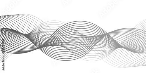 Abstract flowing grey lines, forming an elegant wave pattern, evoking a sense of fluidity and movement. The design exudes simplicity and sophistication.